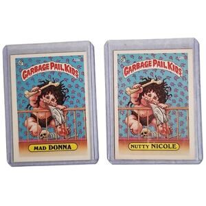 GPK Vintage Mad Donna 50a, Nutty Nicole 50b Series 2 Topps 1985 VG+